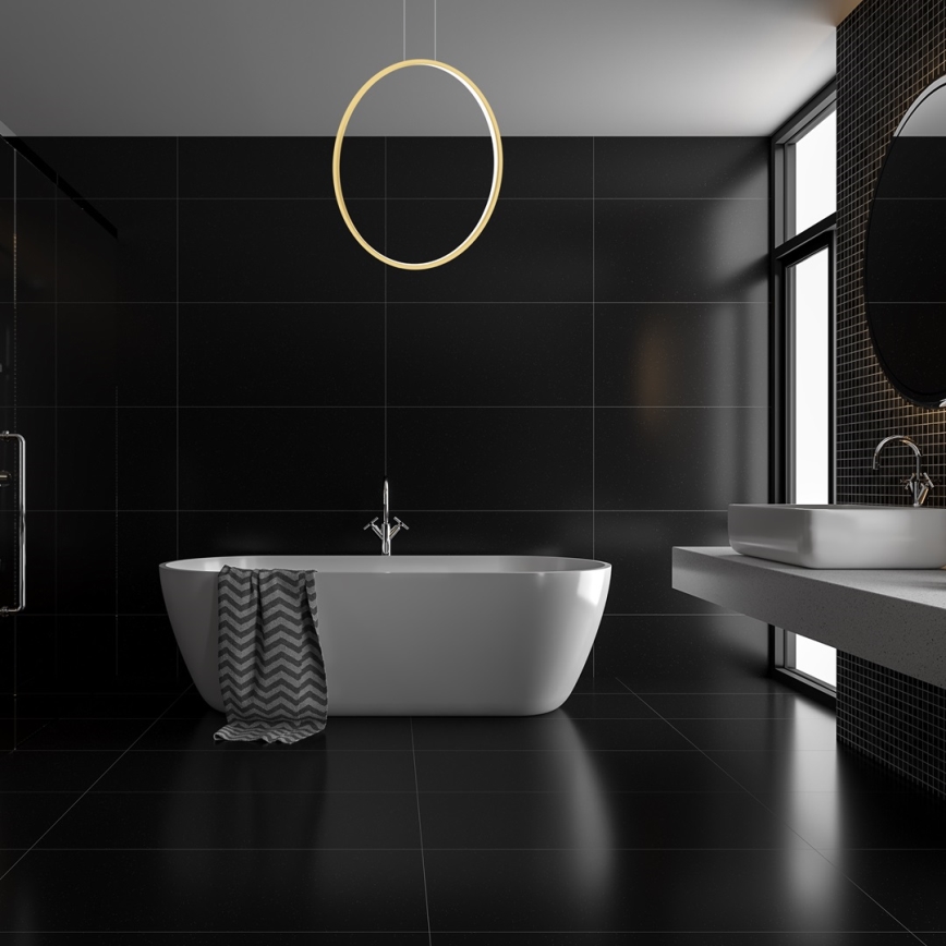 LED Badkamer hanglamp aan een snoer SATURNO LED/46W/230V IP44 goud