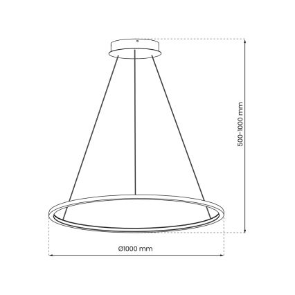 LED Badkamer hanglamp aan een snoer SATURNO LED/57W/230V IP44 goud