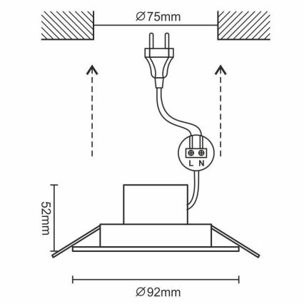 LED Badkamer inbouwspot LED/7W/230V 3000K zilver IP44