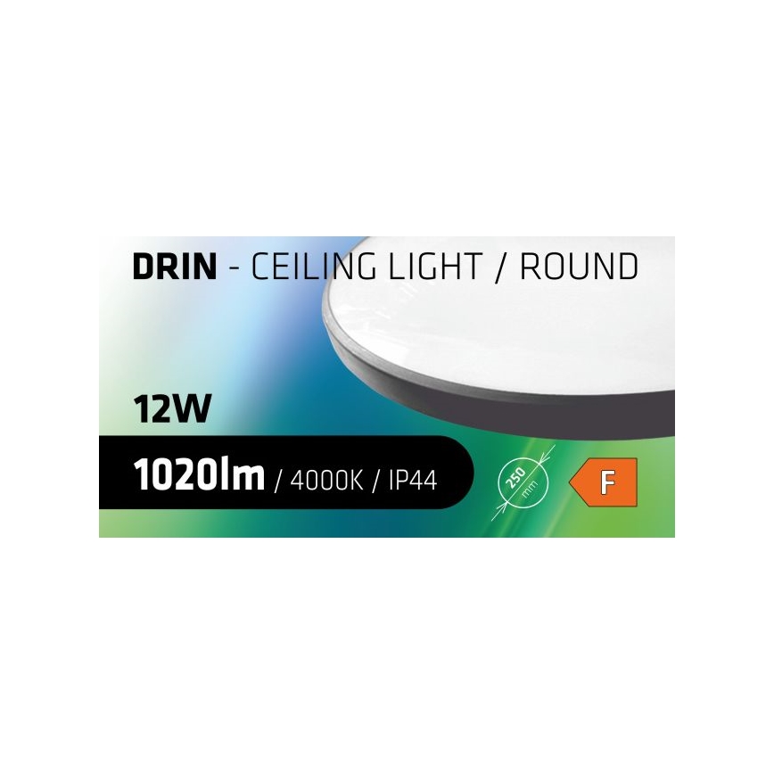 LED Badkamer plafondlamp CIRCLE LED/12W/230V 4000K diameter 25 cm IP44 zwart