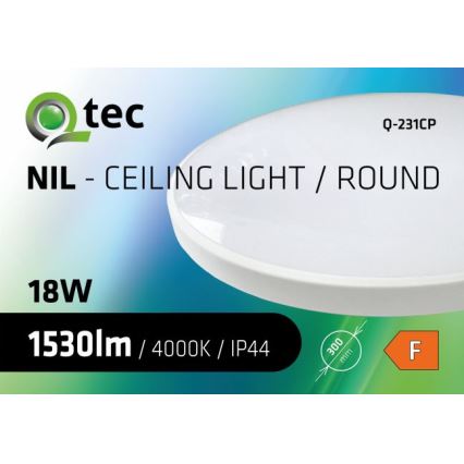 LED Badkamer plafondlamp CIRCLE LED/18W/230V 4000K diameter 30 cm IP44 wit