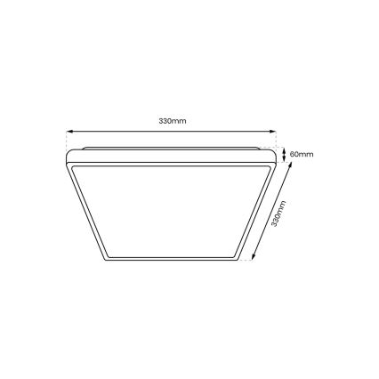 LED Badkamer plafondlamp DABAR LED/17W/230V 4000K 33x33 cm IP44