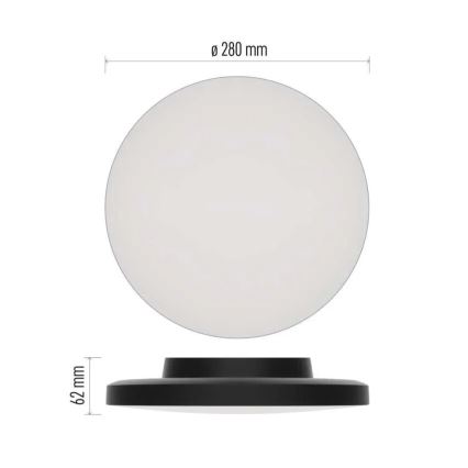 LED Badkamer plafondlamp LED/15W/230V 3000/4000/5700K IP55 zwart