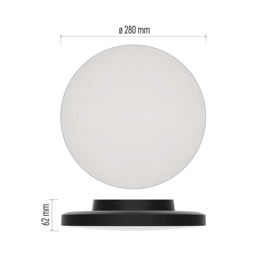LED Badkamer plafondlamp LED/15W/230V 3000/4000/5700K IP55 zwart