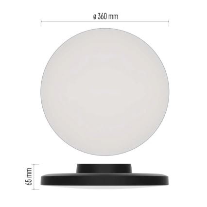 LED Badkamer plafondlamp LED/18W/230V 3000/4000/5700K IP55 zwart