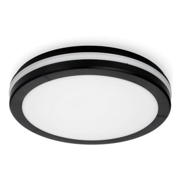 LED Badkamer plafondlamp LED/18W/230V 3000/4000/6500K IP65 diameter 30 cm zwart