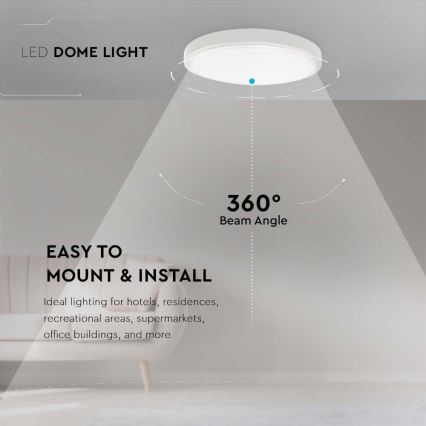 LED Badkamer plafondlamp LED/18W/230V 6500K IP44 diameter 22,5 cm wit