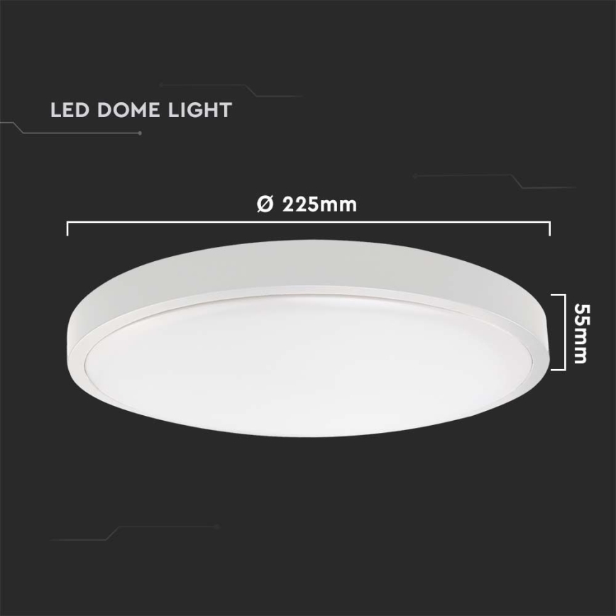 LED Badkamer plafondlamp LED/18W/230V 6500K IP44 diameter 22,5 cm wit