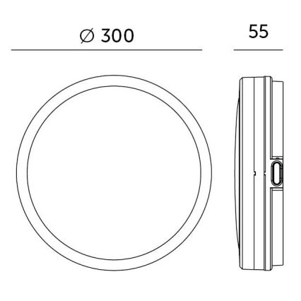 LED Badkamer plafondlamp LED/18W/230V 3000/4000/6500K IP65 diameter 30 cm zwart