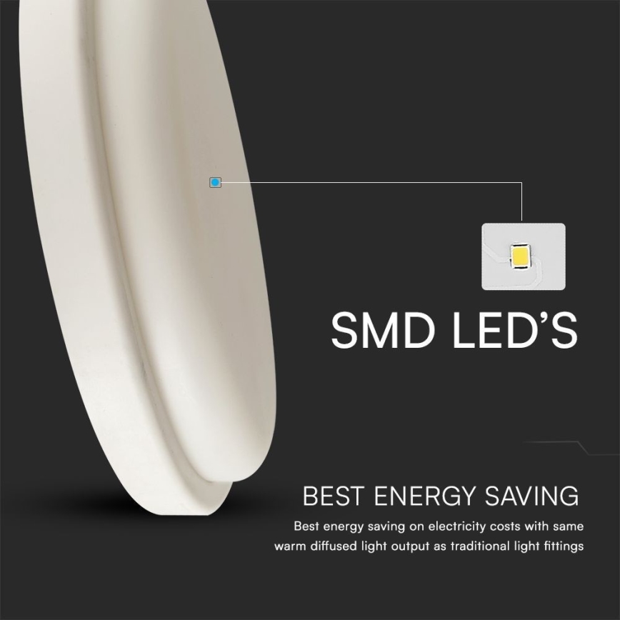 LED Badkamer plafondlamp LED/24W/230V 3000K IP54 diameter 24 cm