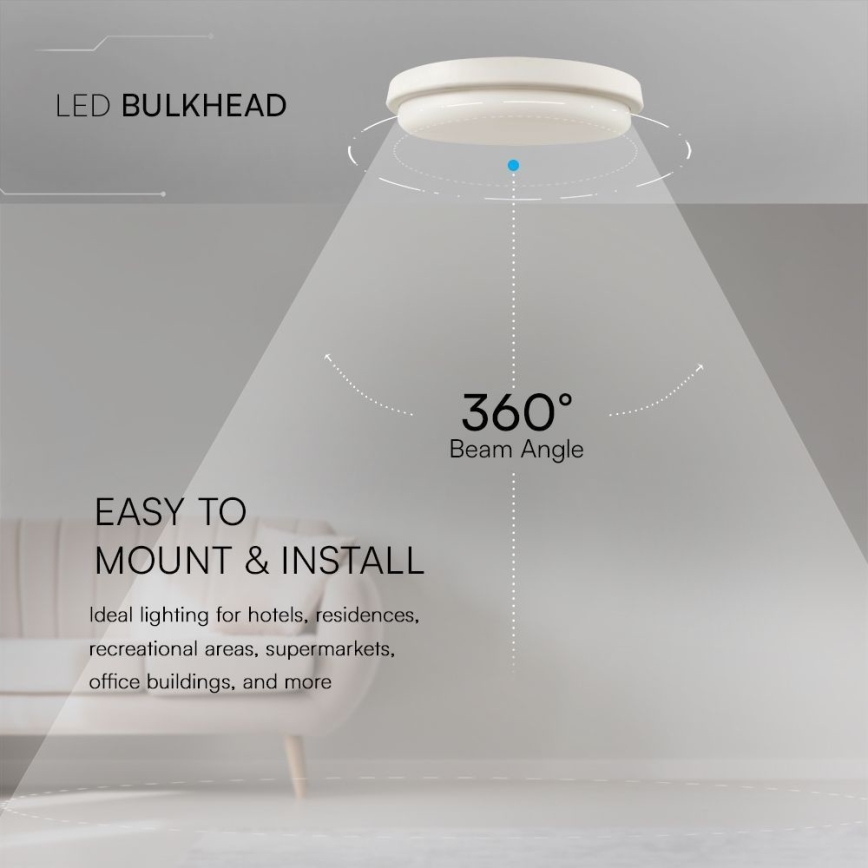 LED Badkamer plafondlamp LED/24W/230V 3000K IP54 diameter 24 cm