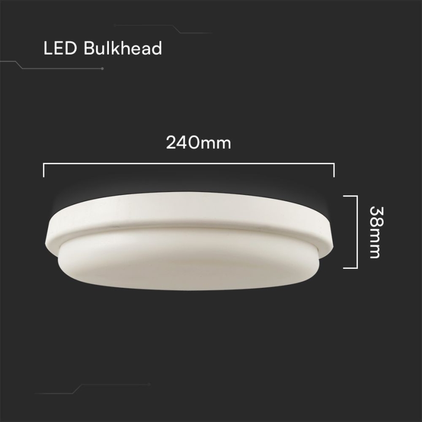 LED Badkamer plafondlamp LED/24W/230V 3000K IP54 diameter 24 cm