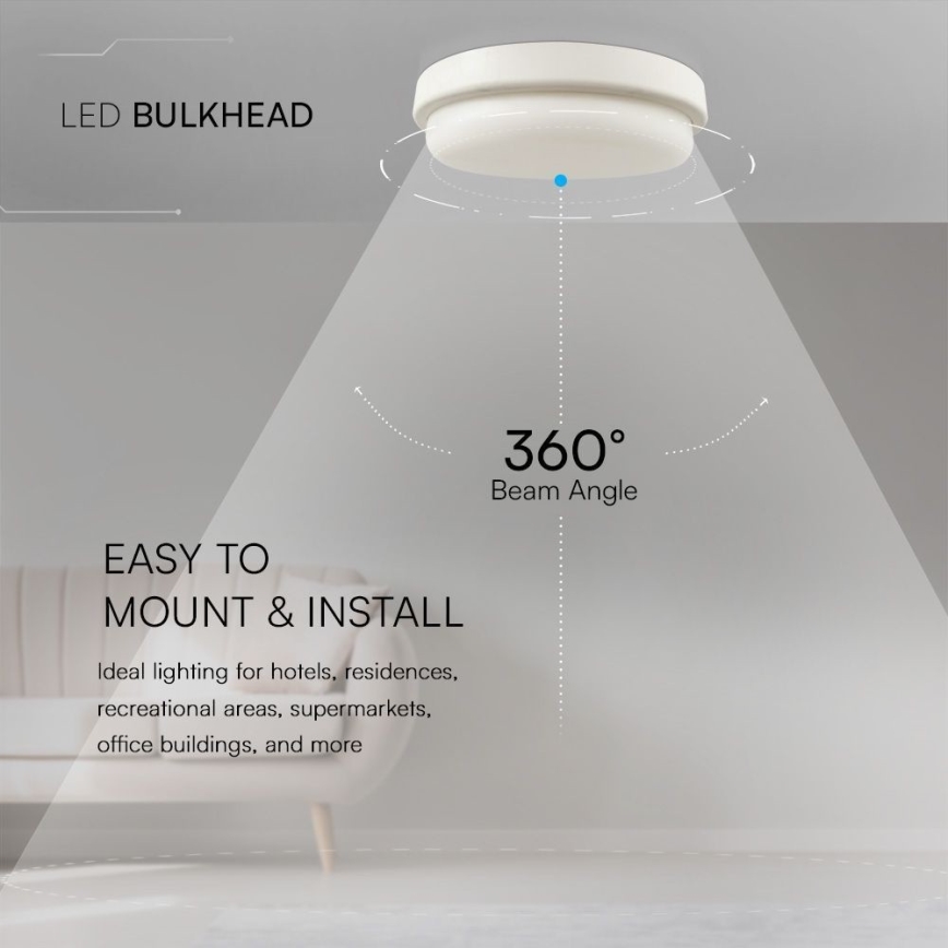 LED Badkamer plafondlamp LED/24W/230V 4000K IP54 diameter 24 cm