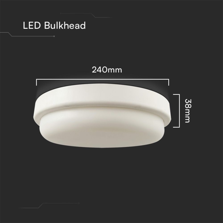 LED Badkamer plafondlamp LED/24W/230V 4000K IP54 diameter 24 cm