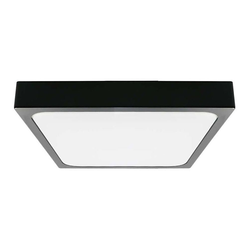 LED Badkamer plafondlamp LED/24W/230V 6500K IP44 29,5x29,5 cm zwart
