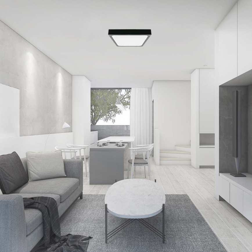 LED Badkamer plafondlamp LED/30W/230V 4000K IP44 42x42 cm zwart