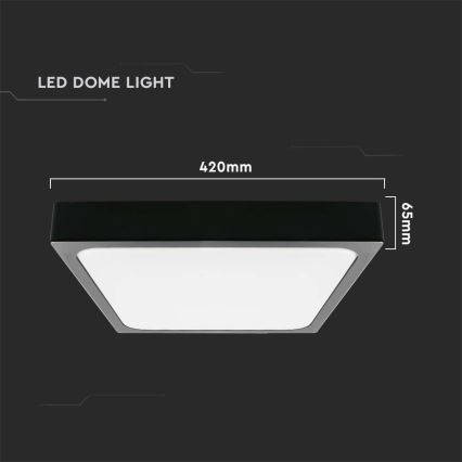 LED Badkamer plafondlamp LED/30W/230V 4000K IP44 42x42 cm zwart