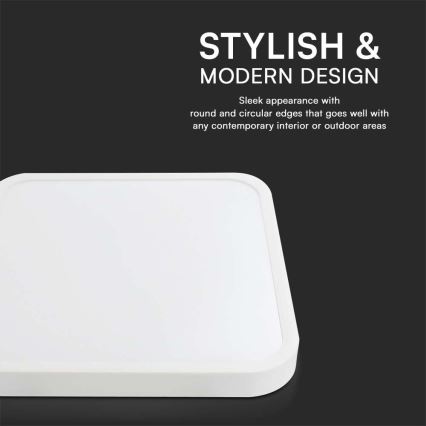 LED Badkamer plafondlamp LED/48W/230V 6500K IP44 42x42 cm wit