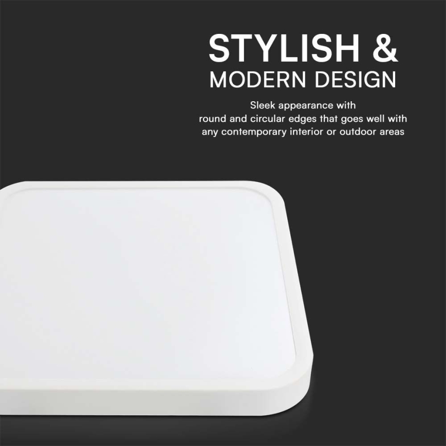 LED Badkamer plafondlamp LED/48W/230V 6500K IP44 42x42 cm wit