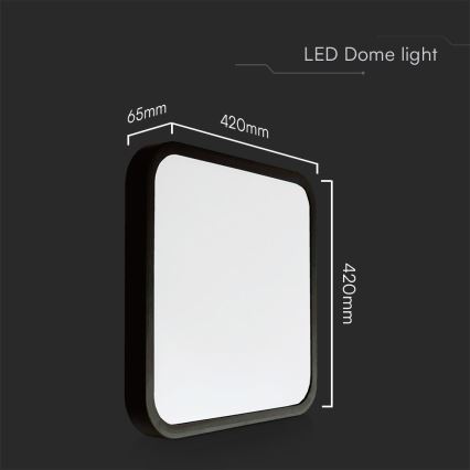 LED Badkamer plafondlamp SAMSUNG CHIP LED/48W/230V IP44 4000K 42x42 cm zwart