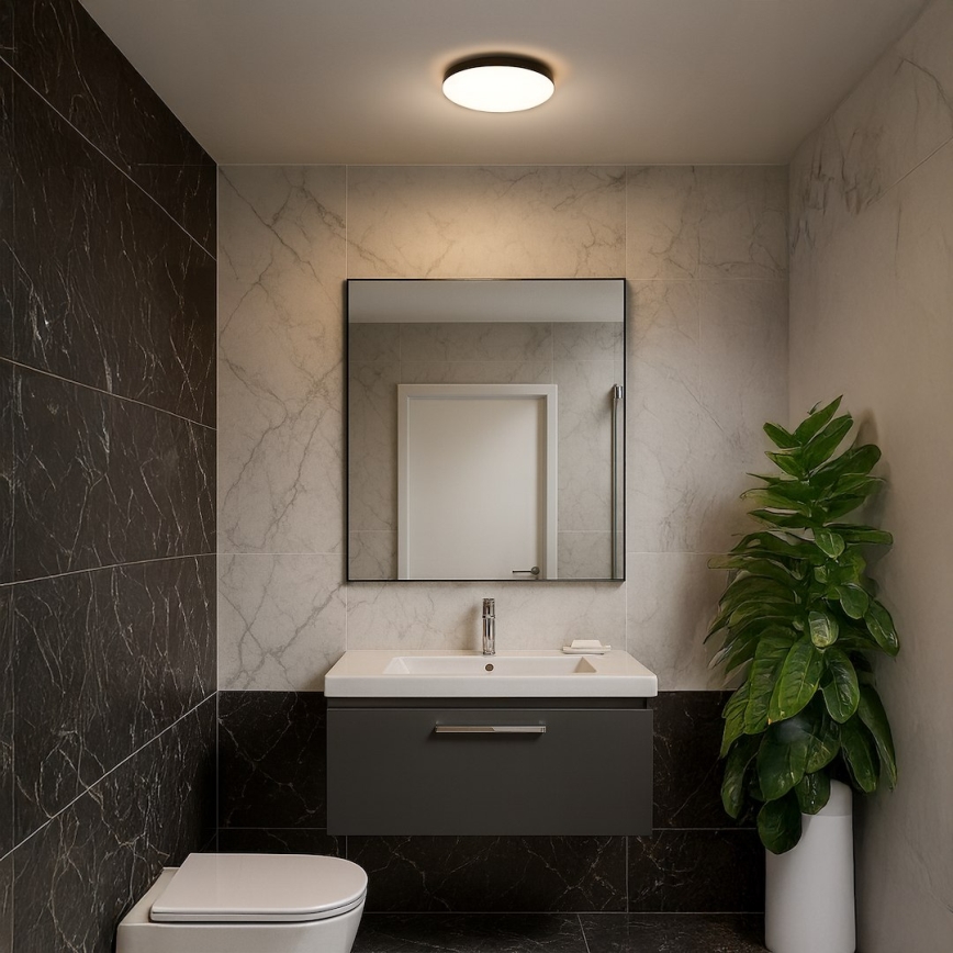 LED Badkamer plafondlamp MAYA LED/15W/230V diameter 33 cm IP44 zwart