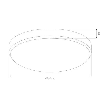 LED Badkamer plafondlamp MAYA LED/15W/230V diameter 33 cm IP44 zwart
