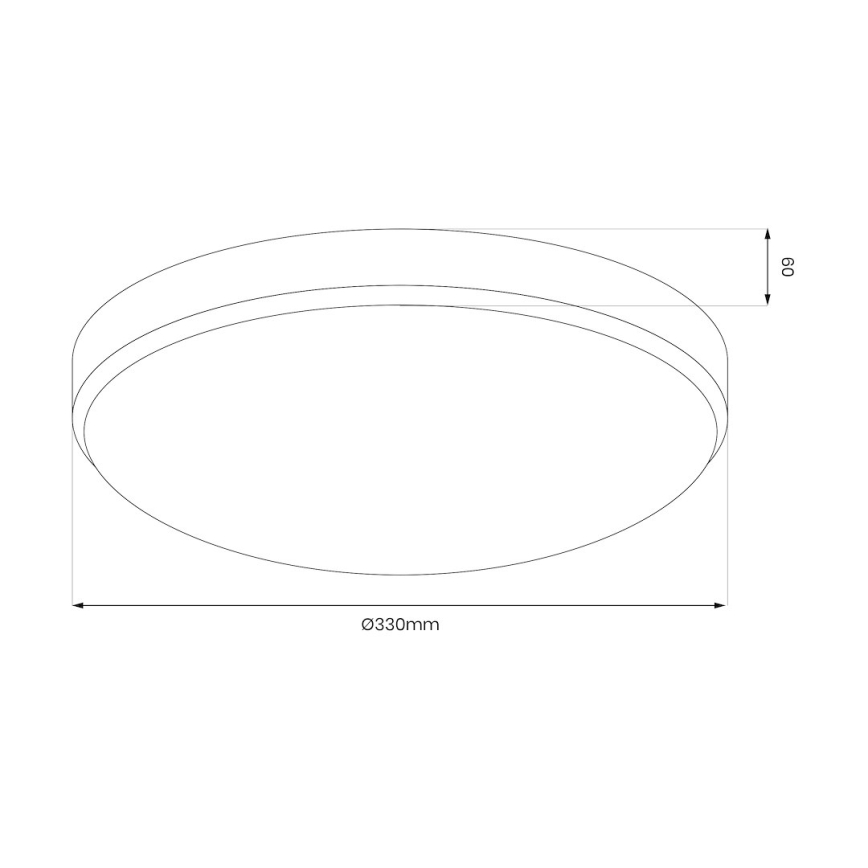 LED Badkamer plafondlamp MAYA LED/15W/230V diameter 33 cm IP44 zwart