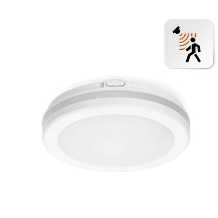 LED Badkamer plafondlamp met sensor LED/12W/230V 3000/4000/6500K IP65 diameter 20 cm wit + afstandsbediening