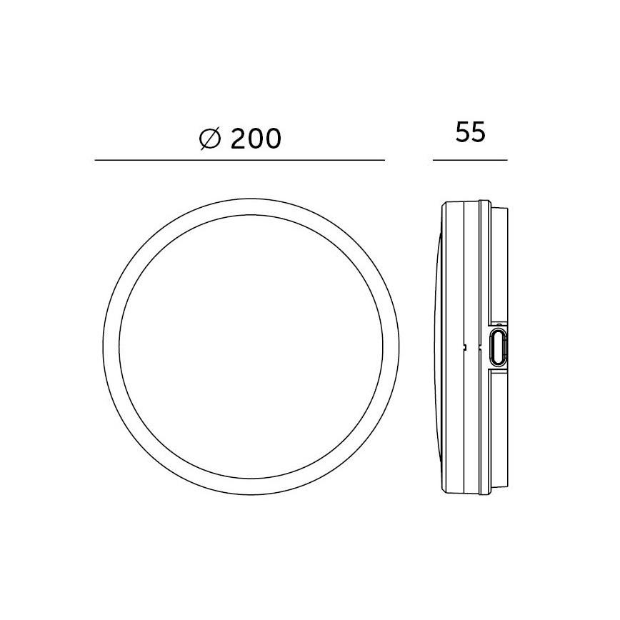LED Badkamer plafondlamp met sensor LED/12W/230V 3000/4000/6500K IP65 diameter 20 cm zwart + afstandsbediening
