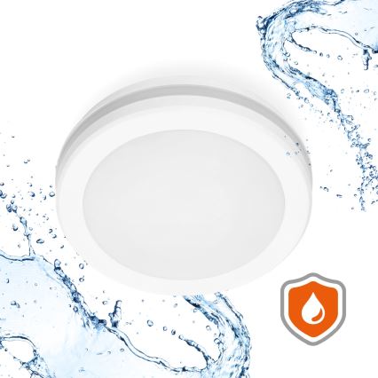 LED Badkamer plafondlamp met sensor LED/12W/230V 3000/4000/6500K IP65 Ø 20 cm wit + afstandsbediening