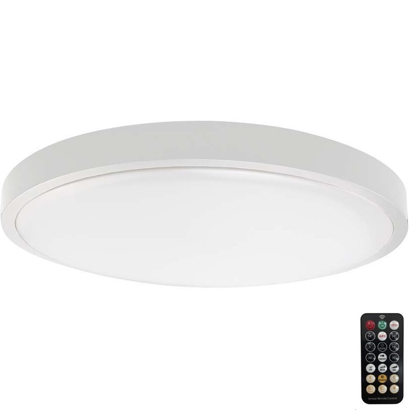 LED Badkamer plafondlamp met sensor LED/18W/230V 3000K IP44 wit + afstandsbediening