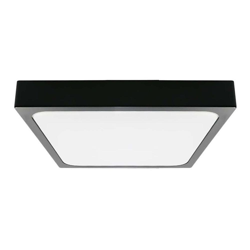 LED Badkamer plafondlamp met sensor LED/18W/230V 4000K IP44 22,5x22,5 cm zwart