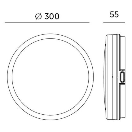 LED Badkamer plafondlamp met sensor LED/18W/230V 3000/4000/6500K IP65 diameter 30 cm wit + afstandsbediening