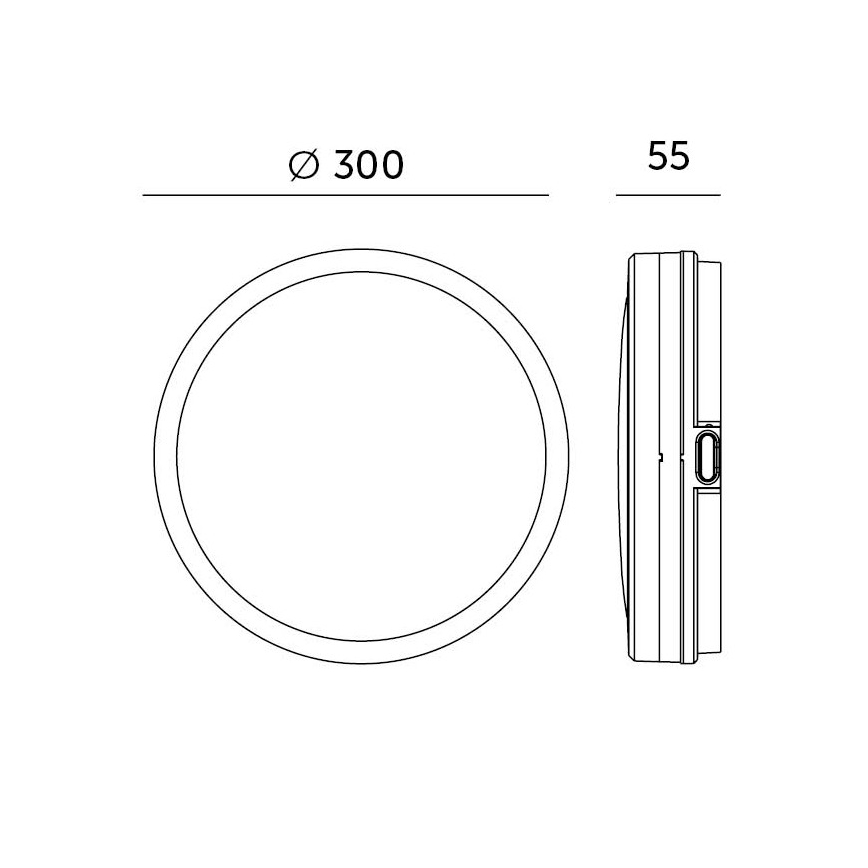 LED Badkamer plafondlamp met sensor LED/18W/230V 3000/4000/6500K IP65 diameter 30 cm zwart + afstandsbediening