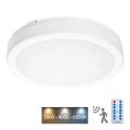 LED Badkamer plafondlamp met sensor NAIROS LED/18W/230V IP65 3000/4000/6500K diameter 30 cm wit + afstandsbediening