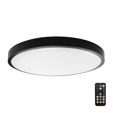 LED Badkamer plafondlamp met sensor SAMSUNG CHIP LED/18W/230V IP44 4000K Ø 29 cm zwart + afstandsbediening