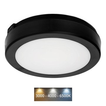 LED Badkamer plafondlamp NAIROS LED/12W/230V 3000/4000/6500K IP65 diameter 20 cm zwart