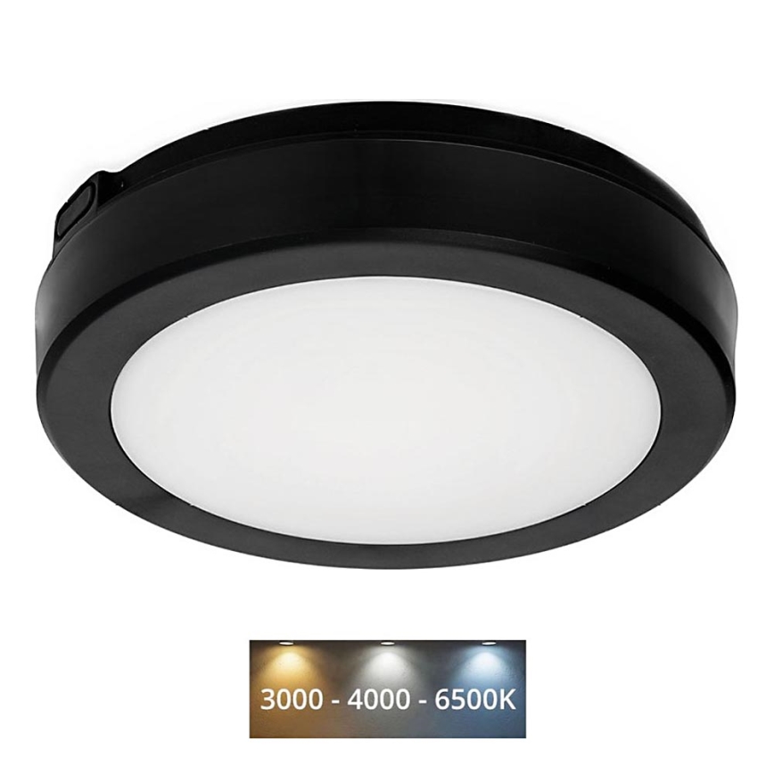 LED Badkamer plafondlamp NAIROS LED/12W/230V 3000/4000/6500K IP65 diameter 20 cm zwart
