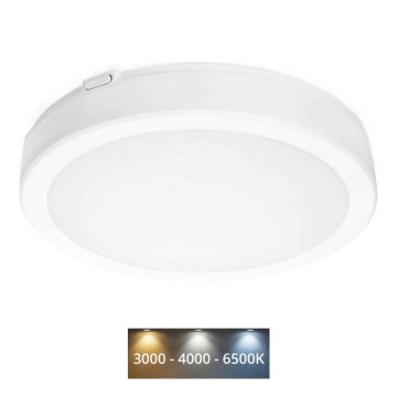 LED Badkamer plafondlamp NAIROS LED/18W/230V 3000/4000/6500K IP65 diameter 30 cm wit