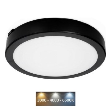 LED Badkamer plafondlamp NAIROS LED/18W/230V 3000/4000/6500K IP65 diameter 30 cm zwart