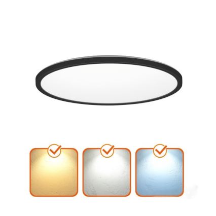 LED Badkamer plafondlamp NIVERA LED/12W/230V IP54 3000/4000/6000K diameter 22,5 cm zwart