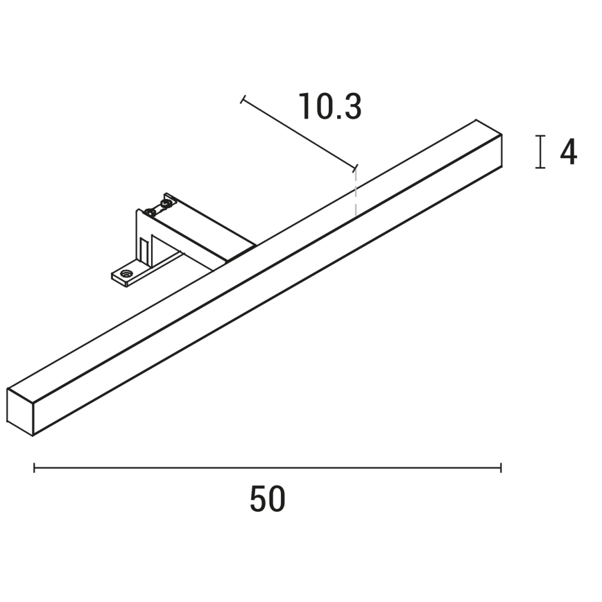 LED Badkamer spiegelverlichting LED/7W/230V 4000K 50 cm IP44 glanzend chroom