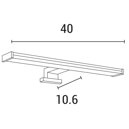 LED Badkamer spiegelverlichting LED/8W/230V 3000K 40 cm IP44 chroom