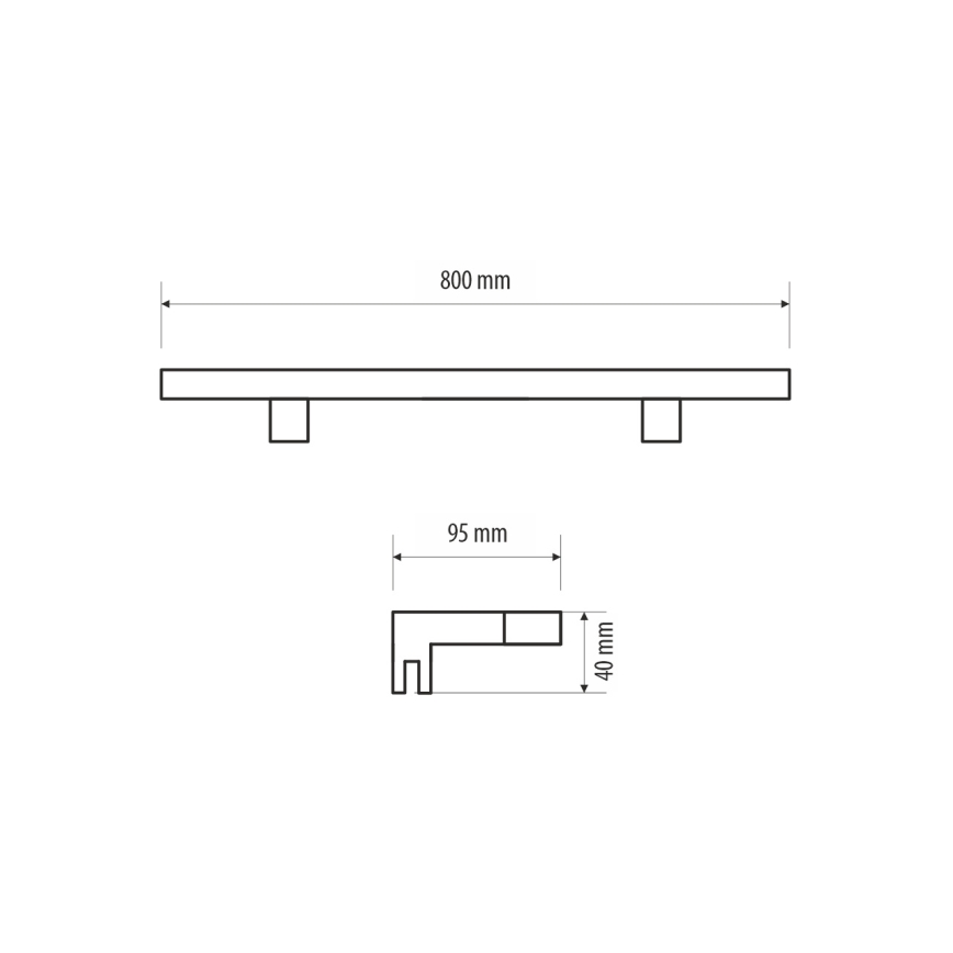 LED Badkamer spiegelverlichting MIRROR LED/12W/230V 80 cm IP44 glanzend chroom