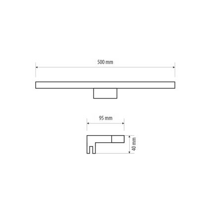 LED Badkamer spiegelverlichting MIRROR LED/7W/230V 50 cm IP44 glanzend chroom