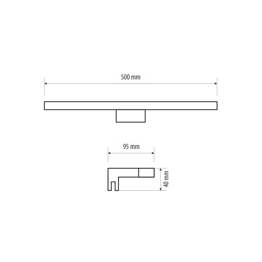 LED Badkamer spiegelverlichting MIRROR LED/7W/230V 50 cm IP44 glanzend chroom