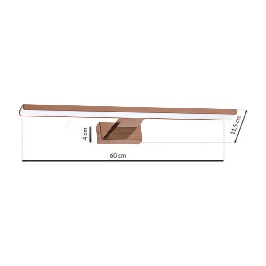 LED Badkamer spiegelverlichting SHINE LED/13,8W/230V IP44 Roségoud