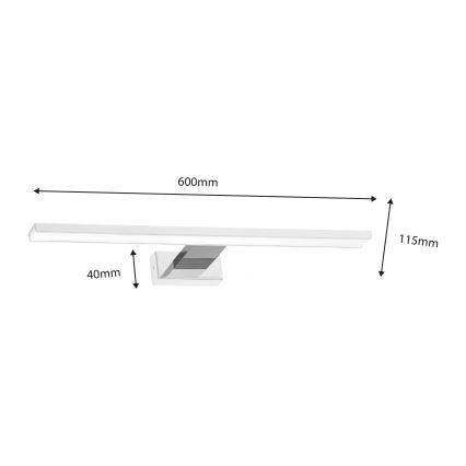 LED Badkamer spiegelverlichting SHINE LED/13,8W/230V IP44 wit/glanzend chroom