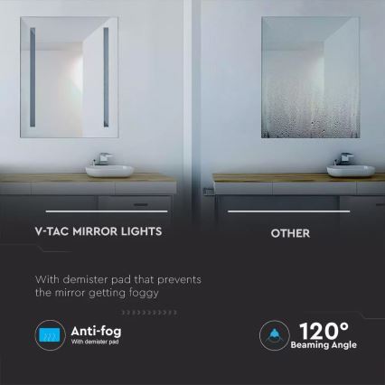 LED Badkamer verwarmde spiegel met achtergrondverlichting LED/17W/230V IP44