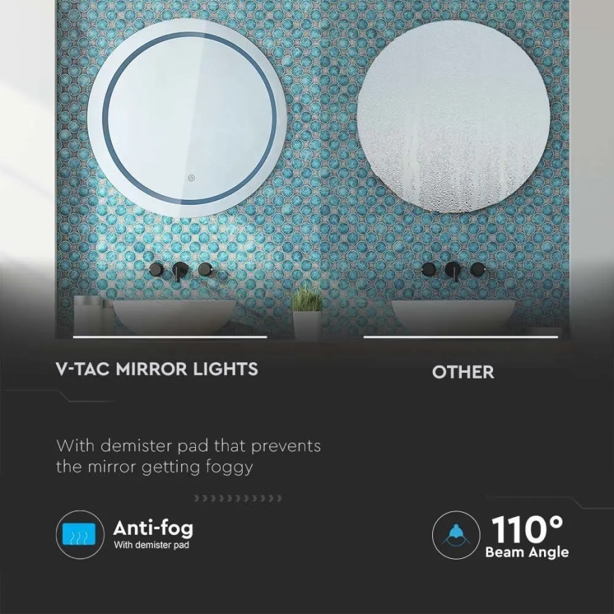 LED Badkamer verwarmde spiegel met achtergrondverlichting LED/25W/230V IP44 3000K/4000K/6400K